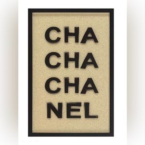 Fashion Design Wall Art‎ Picture Glass Frame. Metallic Gold & Black Wood